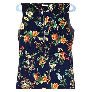 NY&co Navy and Floral work blouse